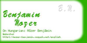 benjamin mozer business card